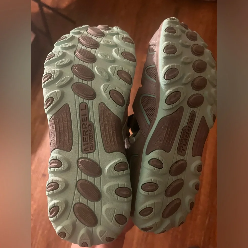 NEW Merrell Big Kid's Hydro H2O Hiker Sandal in Grey/Turquoise MY57961 Size 5M